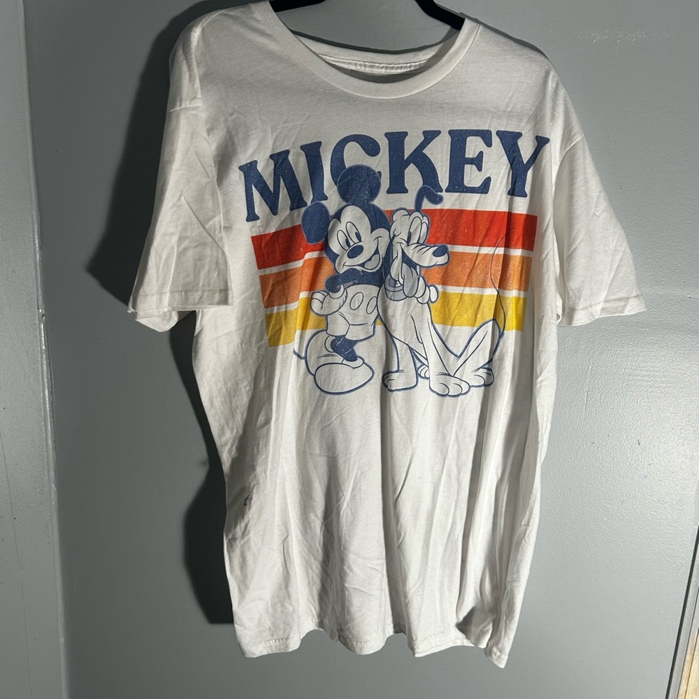 Disney White Shirt with Blue Graphic